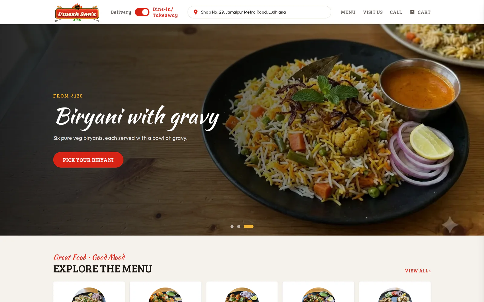 Screenshot of the Shri Umesh Son's website on a desktop screen